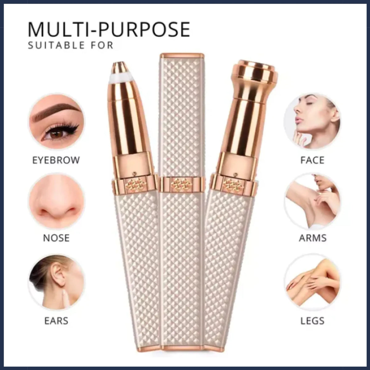 2 in 1 Electric Eyebrow Trimmer & Facial Hair Remover for Women