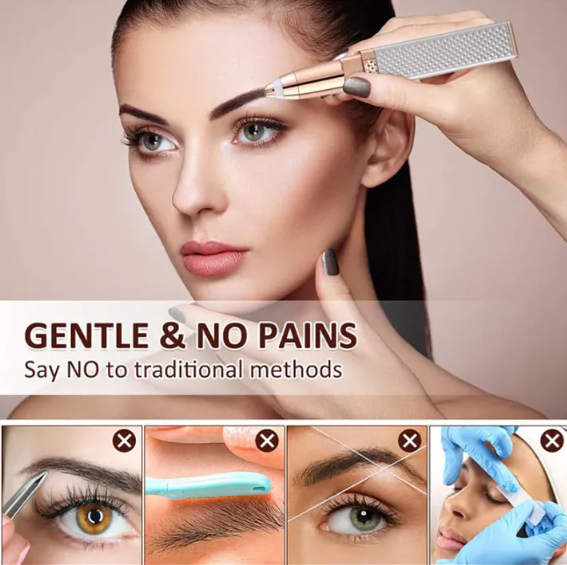 2 in 1 Electric Eyebrow Trimmer & Facial Hair Remover for Women